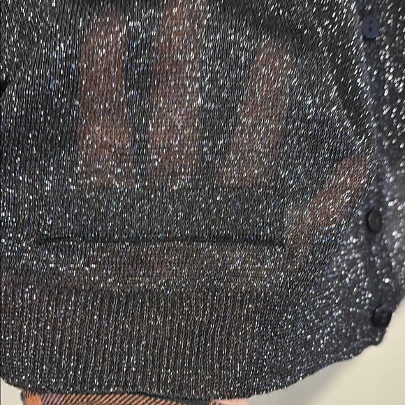 Free People Black Shimmer Cardigan - Small - Picture 4 of 6